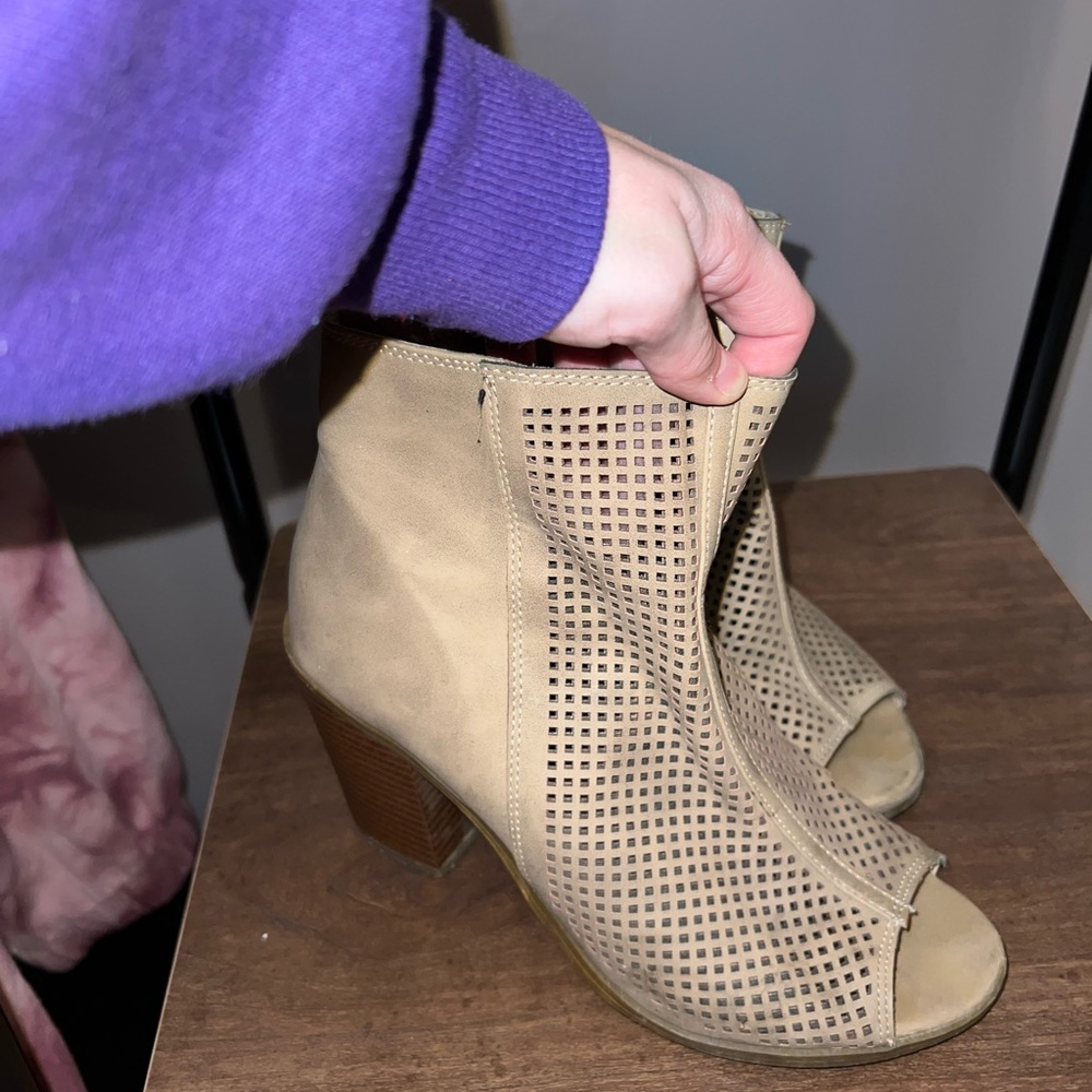 Open toed booties